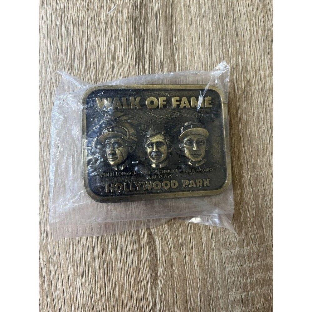 Hollywood Park Walk of Fame Longden Shoemaker Arcaro Commemorative Belt Buckle